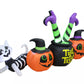 8ft Halloween Inflatable Pumpkin Witch Cauldron with Trick-or-Treat Sign – Outdoor Yard Decoration