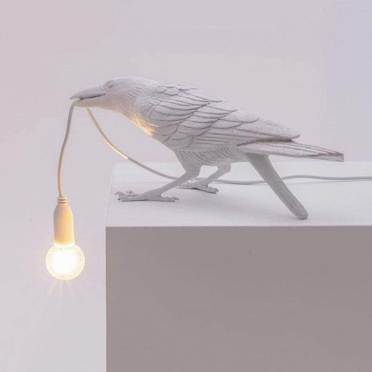 Elegant Raven Bird Lamp - 12" Elegant Nightstand Light, Cozy Home Accent