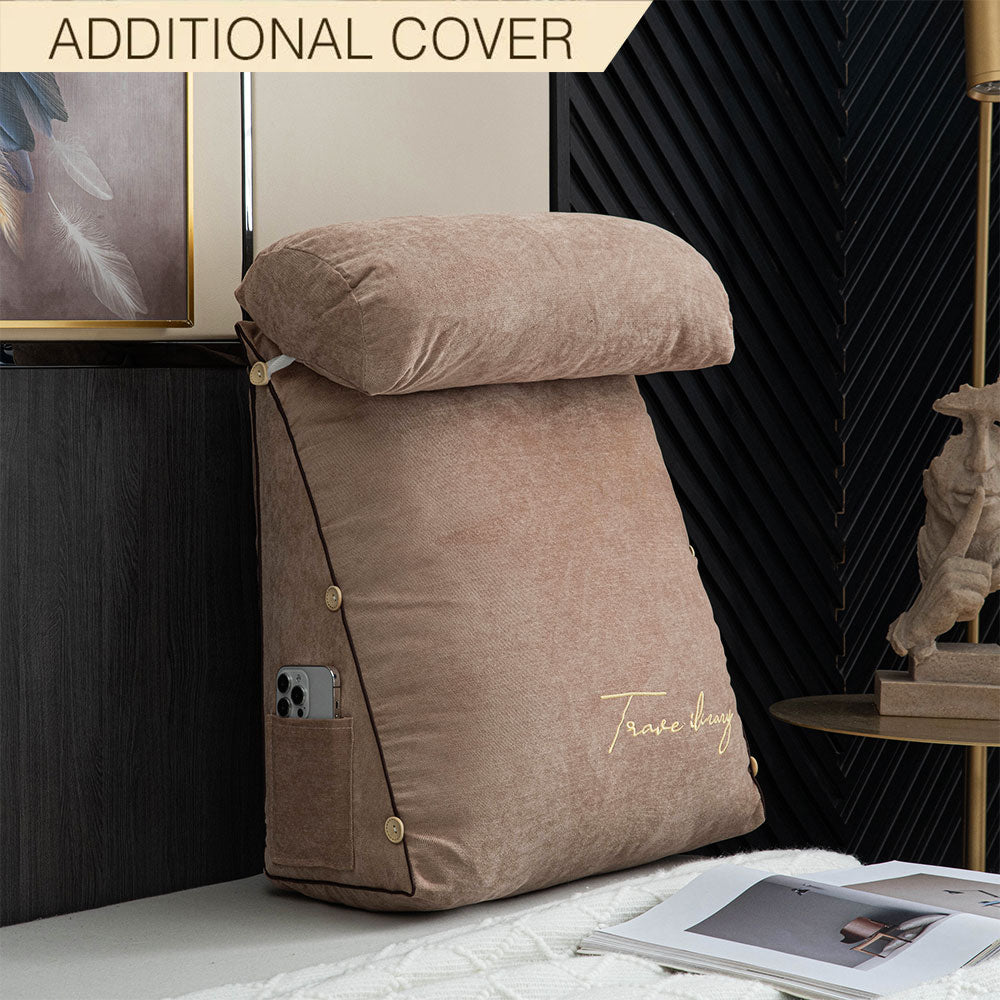 Luxury Backrest Reading Pillow Replacement Cover Set