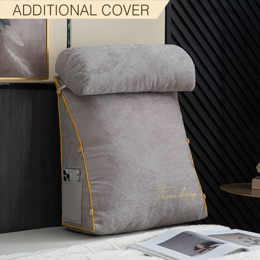 Luxury Backrest Reading Pillow Replacement Cover Set