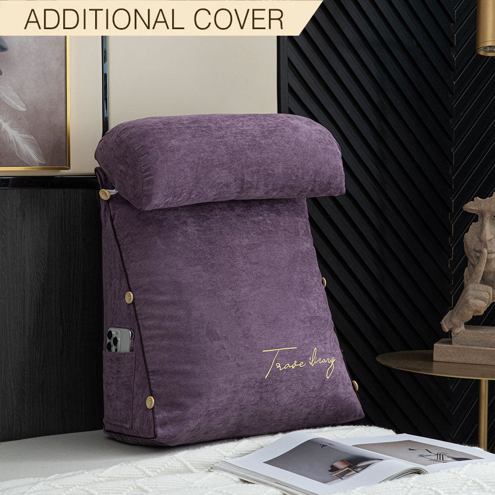 Luxury Backrest Reading Pillow Replacement Cover Set