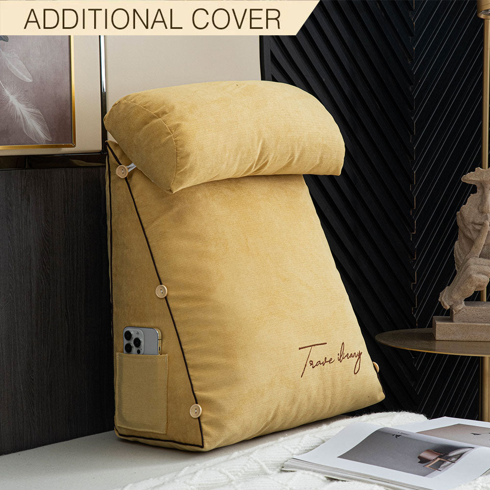 Luxury Backrest Reading Pillow Replacement Cover Set