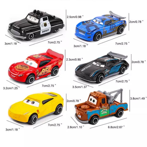 Disney Pixar Cars 3 Juego de juguetes de metal fundido a presión - 7 piezas Rayo McQueen y Jackson Storm Regalo para niños