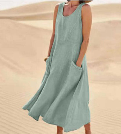 Variant image for Womens Summer Dress with Pockets, Casual Knee-Length Cotton Dress for Everyday Comfort and Style-41
