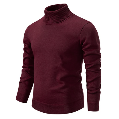 Warm Men’s Turtleneck Sweater - Slim Fit, Wool, Winter