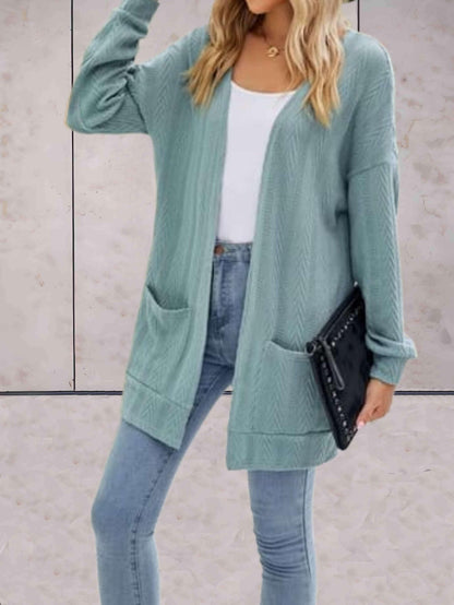 Zachte Comfortabele Dames Lange Cardigan – Open Voorzijde Gebreid, Casual