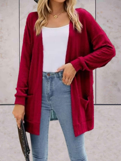 Zachte Comfortabele Dames Lange Cardigan – Open Voorzijde Gebreid, Casual