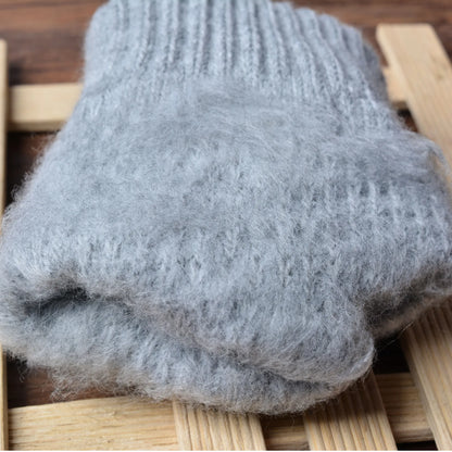 Stretchy Womens Knit Gloves - Stretch-Fitted, Wool Blend