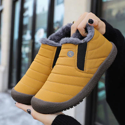 Lightweight Men's Slip On Boots - Quilted Faux Fur Winter