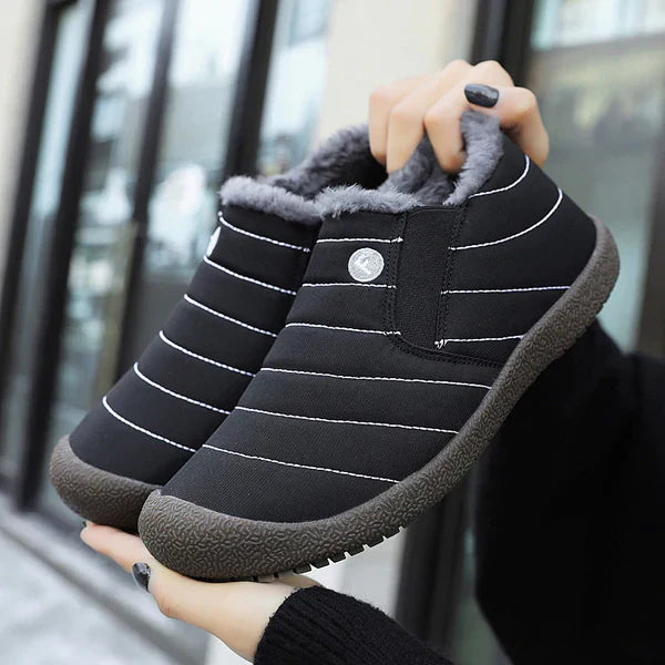 Lightweight Men's Slip On Boots - Quilted Faux Fur Winter