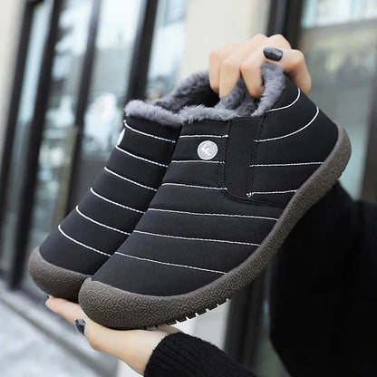 Lightweight Men's Slip On Boots - Quilted Faux Fur Winter