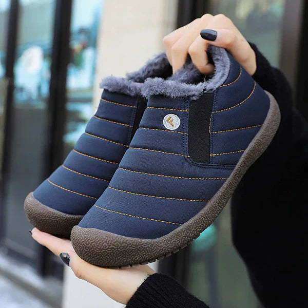Lightweight Men's Slip On Boots - Quilted Faux Fur Winter