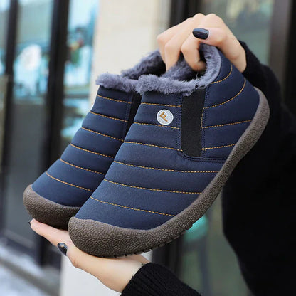 Lightweight Men's Slip On Boots - Quilted Faux Fur Winter