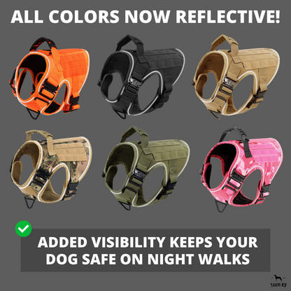 Dog Harness No-Pull Tactical Front Clip With 4 Quick-Release Buckles Reflective Strips Top Handle Fall 2025