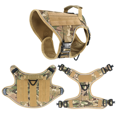 Dog Harness No-Pull Tactical Front Clip With 4 Quick-Release Buckles Reflective Strips Top Handle Fall 2025