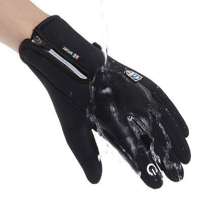 Warm Unisex Touchscreen Gloves - Slim Zipped Cuff, Neoprene