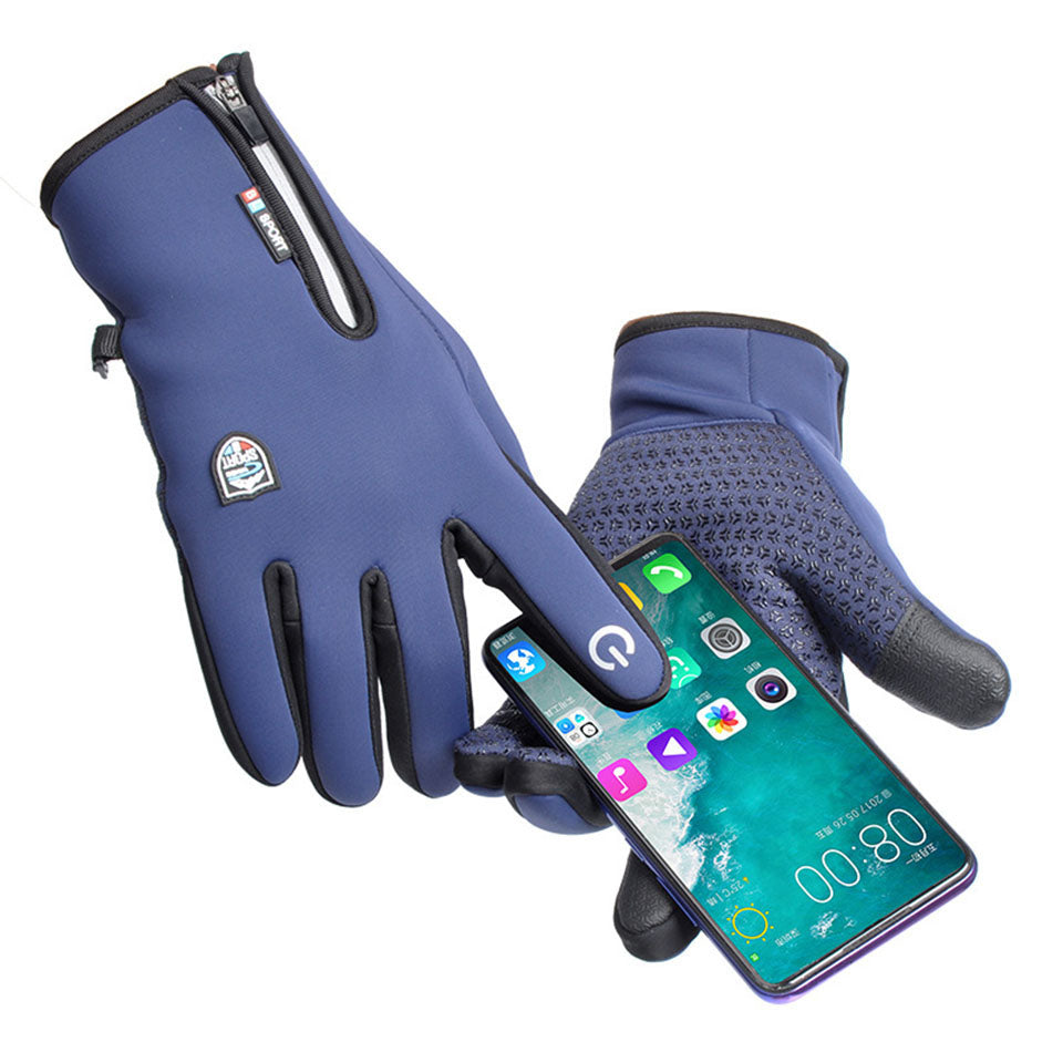 Warm Unisex Touchscreen Gloves - Slim Zipped Cuff, Neoprene