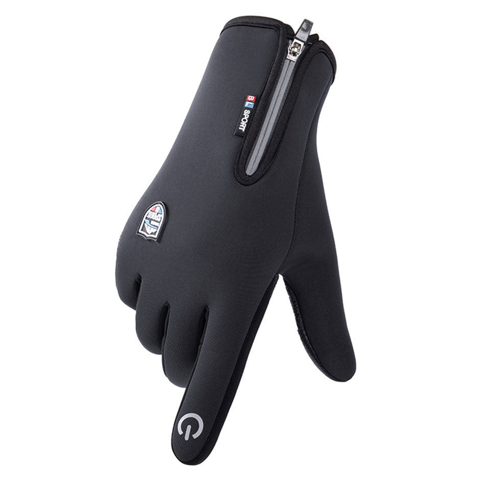 Warm Unisex Touchscreen Gloves - Slim Zipped Cuff, Neoprene
