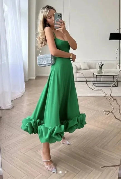 Variant image for Elegant Floral Maxi Dress with Ruffles, Sleeveless A-Line Long Dress for Women, Summer Party Style-13