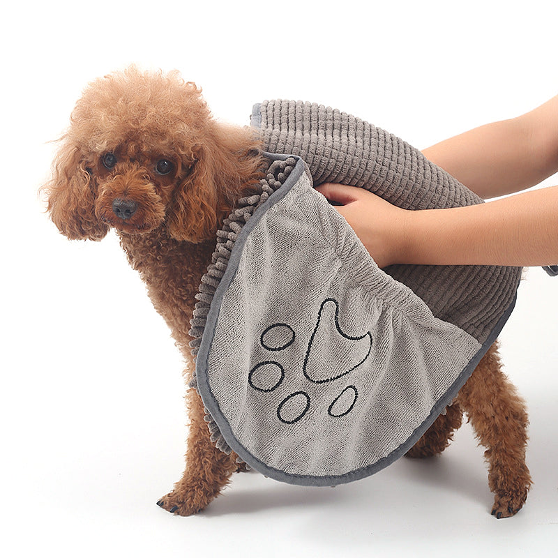 Toalla envolvente para perros con bolsillos para manos de microfibra de secado rápido para mascotas suave y absorbente envoltura de baño otoño 2025 regalo acogedor