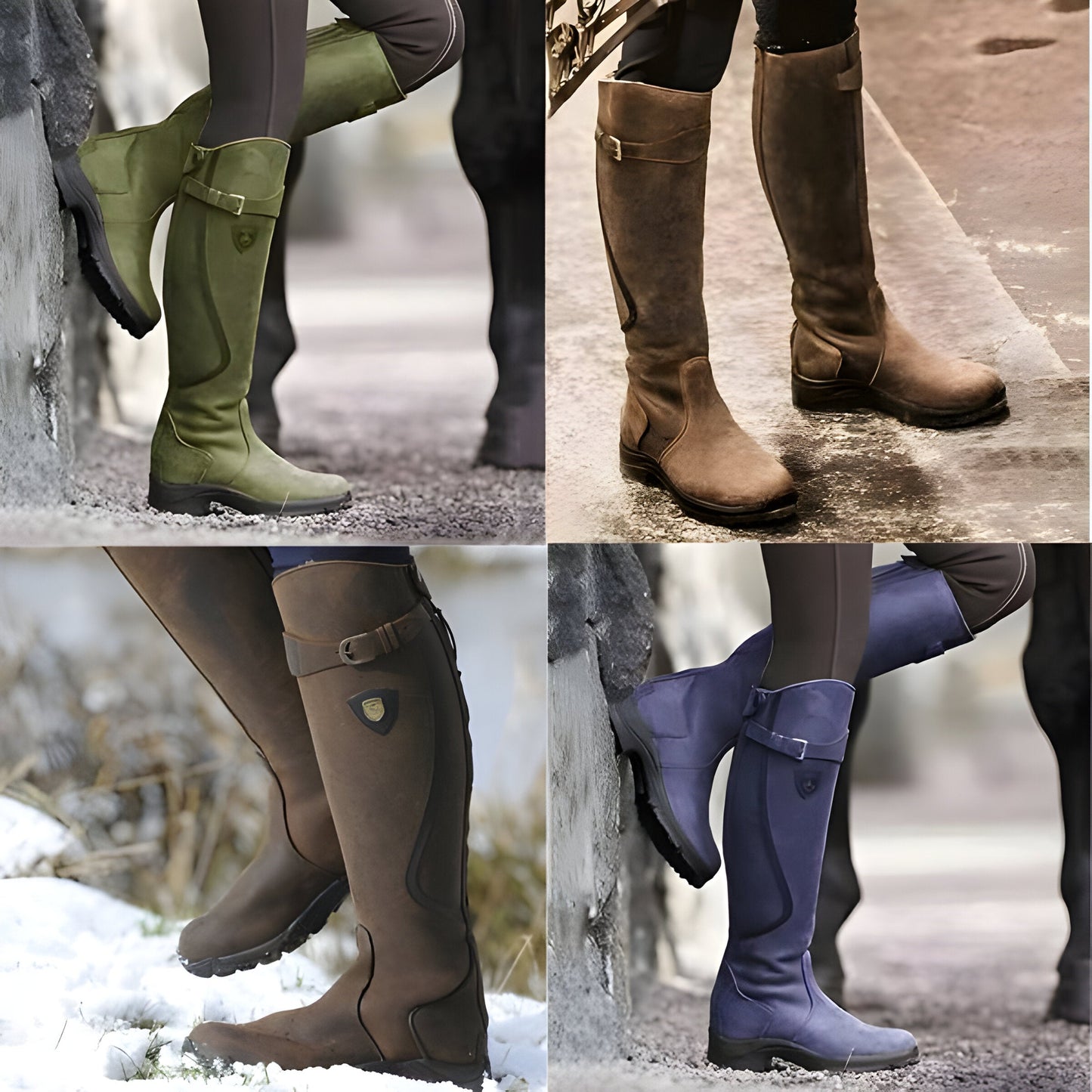 Waterproof Women’s Boots - Knee High Riding, Suede, Rain