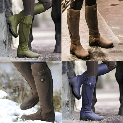 Waterproof Women’s Boots - Knee High Riding, Suede, Rain