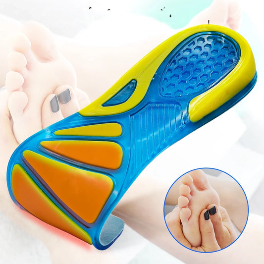 Gel Non Slip Shoe Insoles Silicone Massaging Orthotic Plantar Fascia Insole